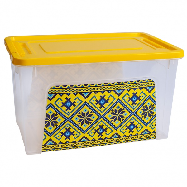 Контейнер для зберігання Vivendi Вишиванка 3,5 л жовтий 140x160x240 мм (40531955)